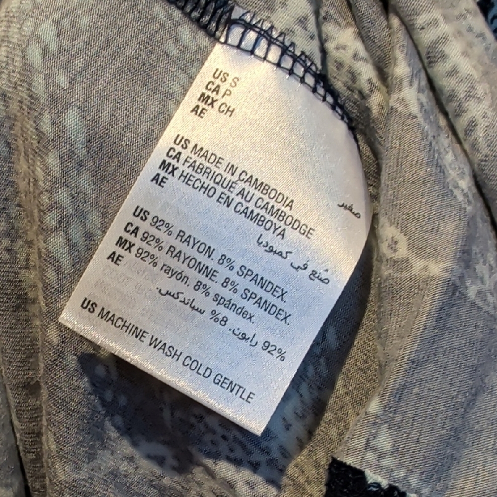 Style & Co. Black Dress with Teal and Light Green Print - Picture 6 of 10